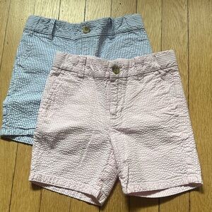 Janie and Jack Pink and Blue Kids Seersucker Shorts